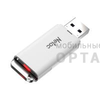 Флешка USB3.0 64GB  Netac U185 с LED индикатором, белый