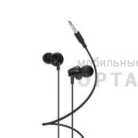 Наушники внутриканальные HOCO M60 Perfect, микрофон, кнопка ответа, кабель 1.2м, цвет: чёрный (1/30/300)