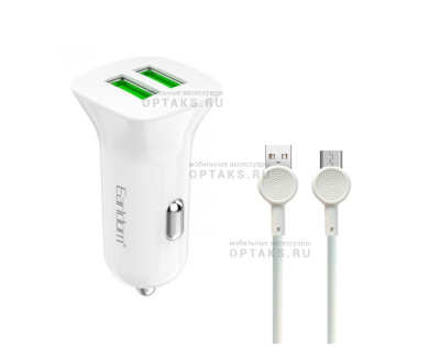 АЗУ Earldom ES-CC22, 2.4A, USB to Micro, белый